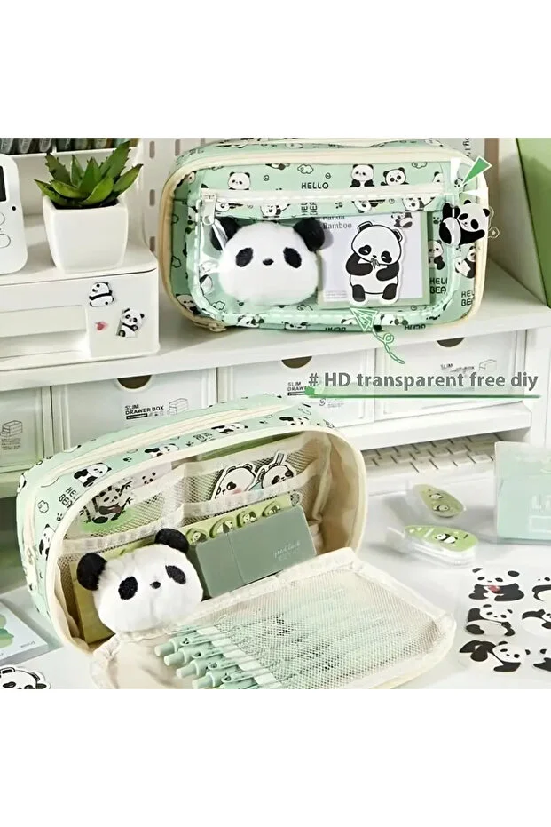 2025 Yeni kızlar kalem kutusu panda(Peluş bir broş+ bebek+5 det stickers+2 klip) 2025 Yeni kızlar kalem kutusu panda(Peluş bir broş+ bebek+5 det stickers+2 klip)